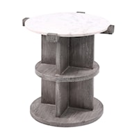 Rustic Chairside Table with Shelves