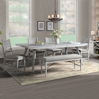 Contemporary 6-Piece Dining Set with Upholstered Bench