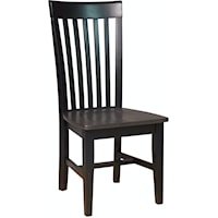 Transitional Tall Mission Slat Side Chair in Coal/Black