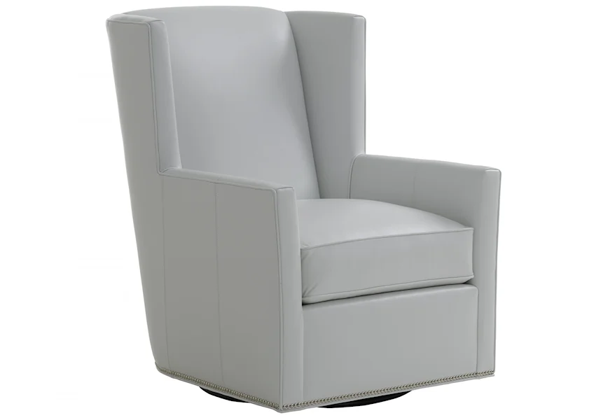Lexington Upholstery Finley Leather Swivel Chair by Lexington at Furniture Fair - North Carolina