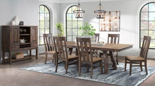 Rustic Seven-Piece Dining Set
