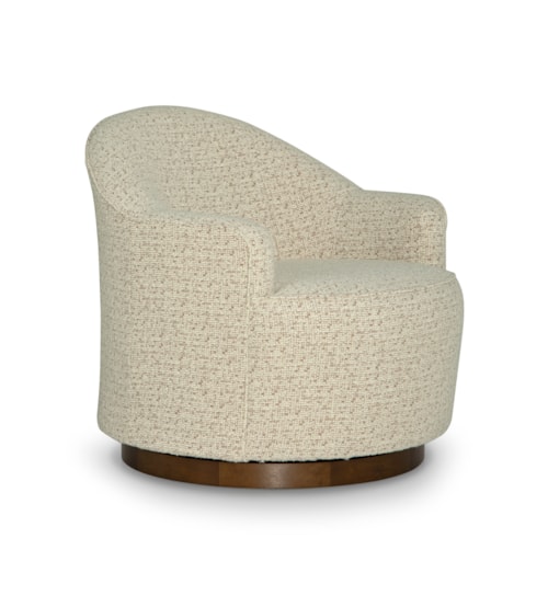Transitional Swivel Glider Barrel Chair with Low Arms
