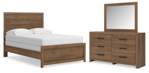 Full Panel Bed, Dresser And Mirror