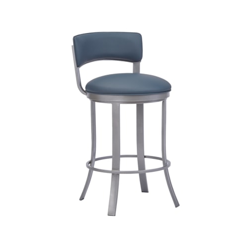 Bali Flat Swivel With Back, No Arms Brush Stainless Steel Counter Stool With Welt