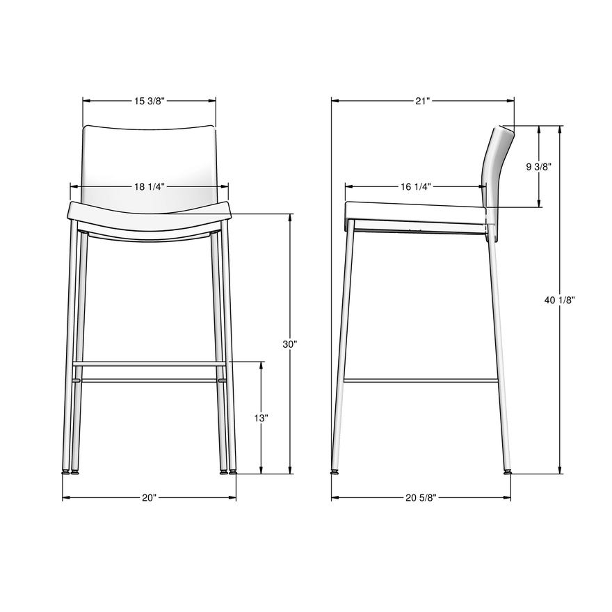 Amisco Osten Upholstered Low Back Bar Stool