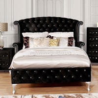 Glam California King Upholstered Panel Bed