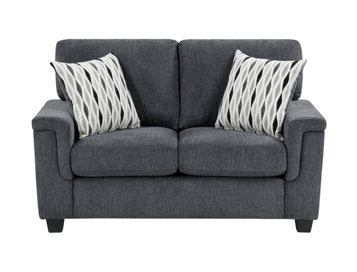 Loveseat with Throw Pillows