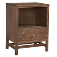 Contemporary Nightstand with Open Shelf