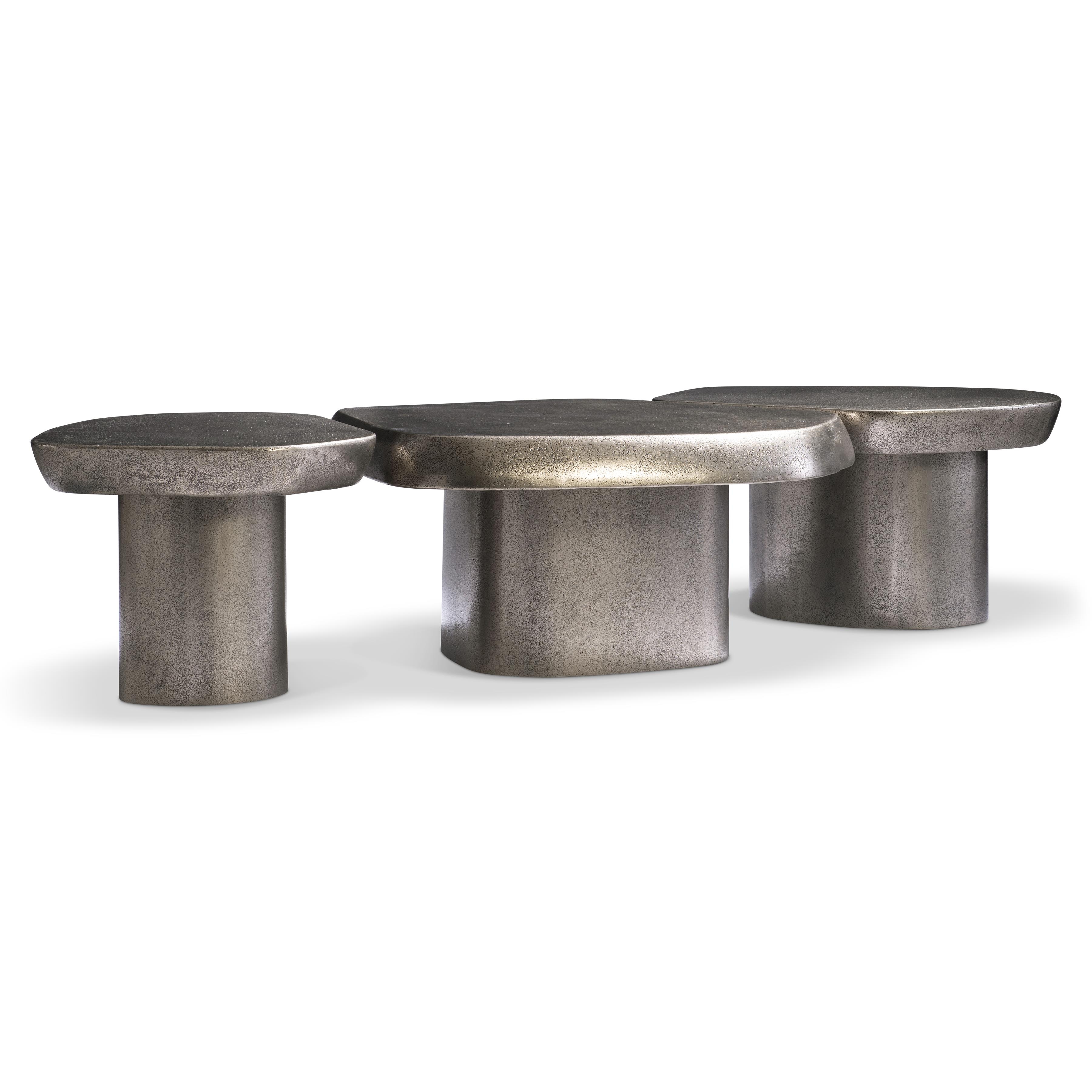 3-pc. Aluminum Flowing Cocktail Table Set