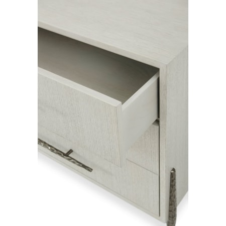 Three Drawer Nightstand w/Metal Legs