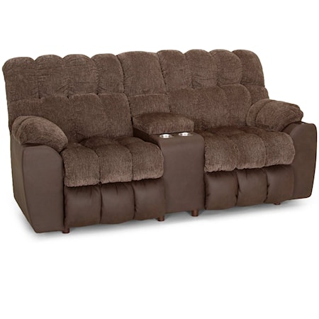 Casual Manual Reclining Console Loveseat with Cupholders