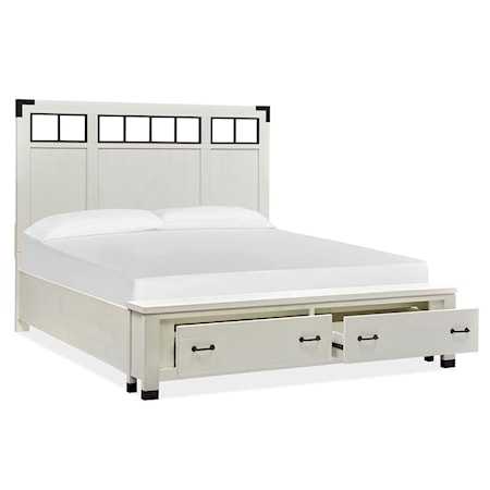 California King Panel Storage Bed