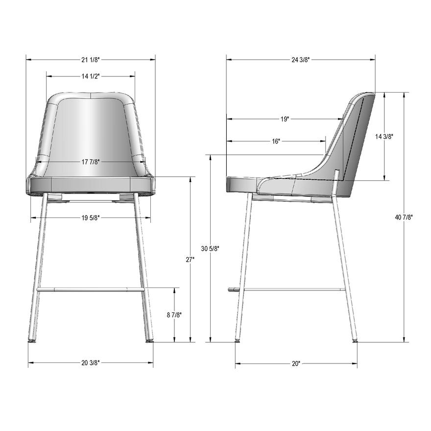 Amisco Essie Upholstered Counter Height Stool