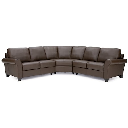 Rosebank Transitional 4-Seat Corner Curve Sectional Sofa