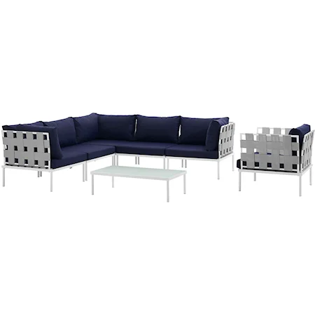 Outdoor 7 Piece Sectional Sofa Set