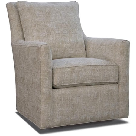 Transitional Swivel Glider Chair with Track Arms