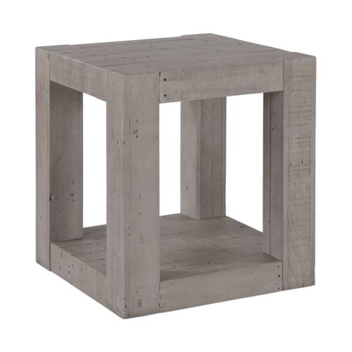 Contemporary End Table with Bottom Shelf