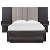 Contemporary Queen Wall Bed with Two Nightstand