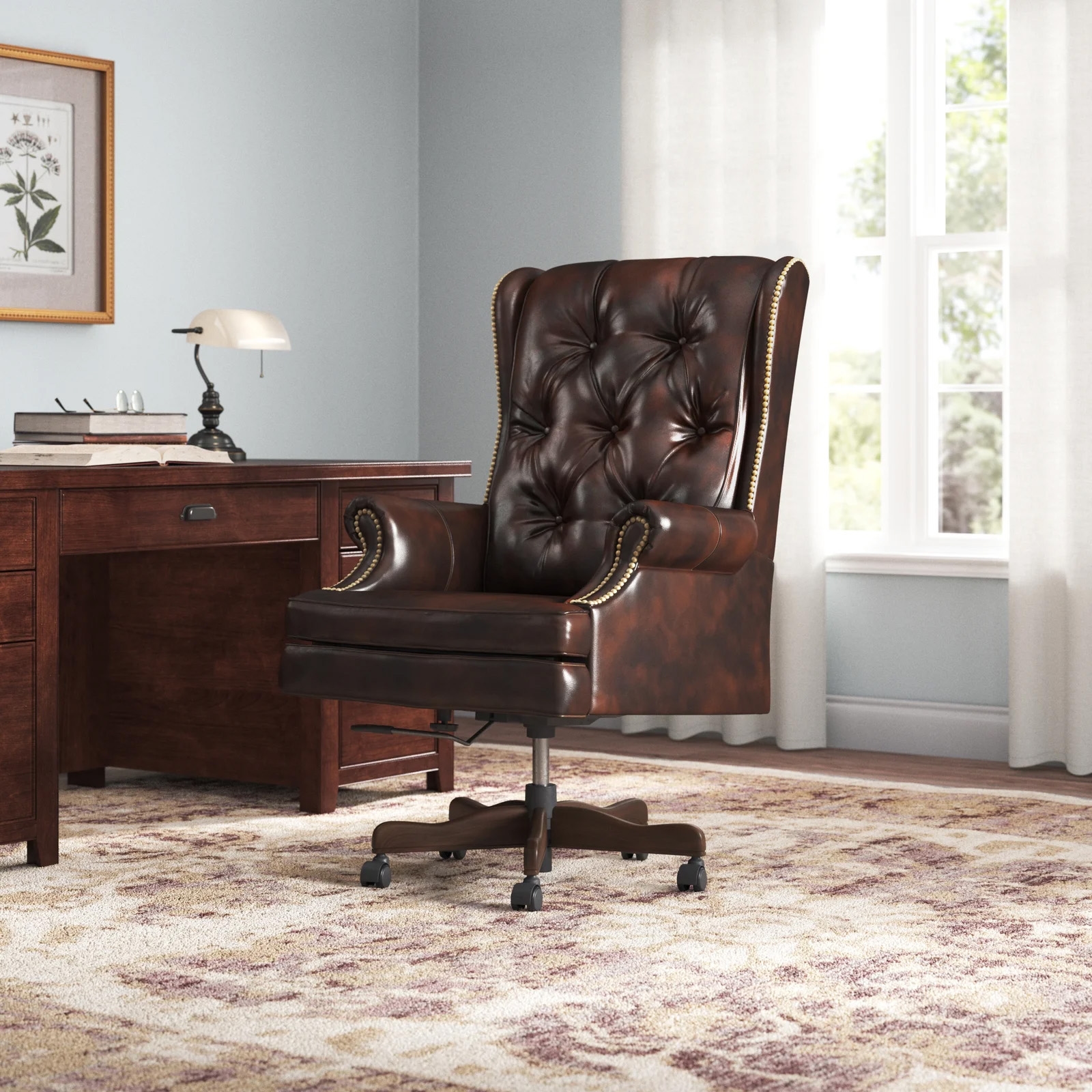 Leather Swivel Desk Chair