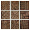 Uttermost Art Bryndle Rustic Wooden Squares Set of 9