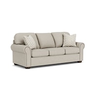 Traditional Queen Sleeper Sofa with Nailhead Trim