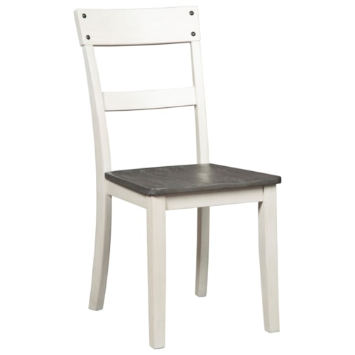 Farmhouse Two-Tone Ladderback Dining Room Side Chair