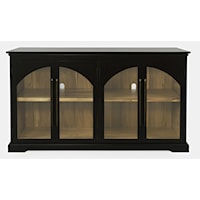 Rustic Archdale 4-Door Accent Cabinet - Black