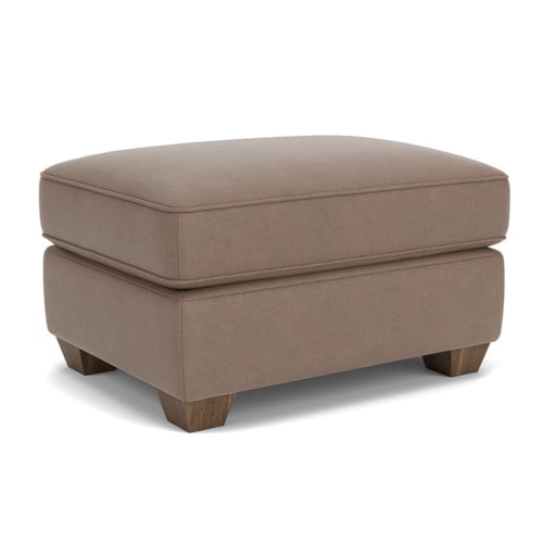 Transitional Ottoman with Tapered Legs