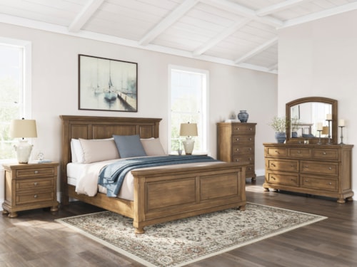 Cal King Panel Bed, Dresser, Mirror, Chest And Nightstand