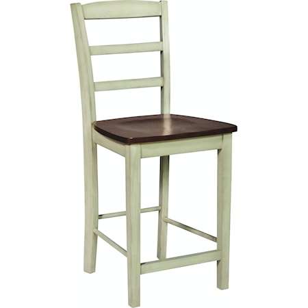 Madrid Stool in Almond & Espresso