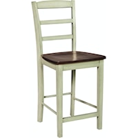 Farmhouse Madrid Counter Stool in Expresso / Almond