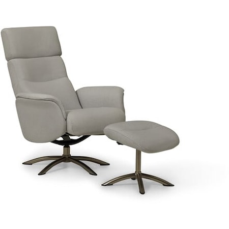 Q04 Contemporary Manual Recliner with Ottoman