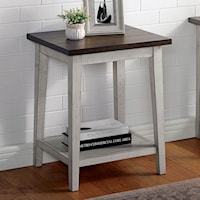 Transitional Side Table with Bottom Shelf