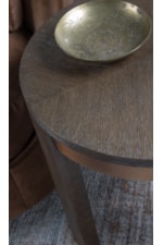 Artistica Andare Contemporary Round End Table with Brass Ferrules
