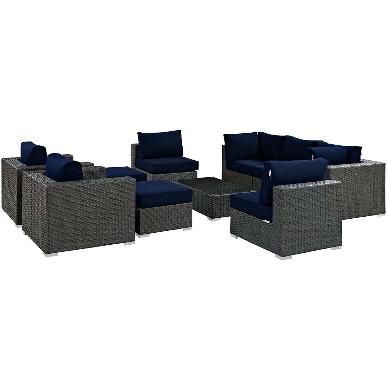 Modway Sojourn Outdoor 10 Piece Sectional Set