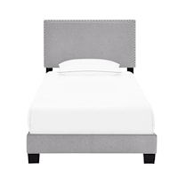 Contemporary Twin Nail Trim One Box Bed - Glacier