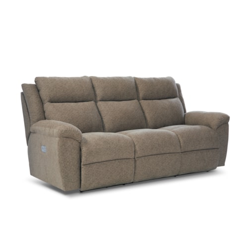 Casual Power Reclining Sofa w/ Headrest & Lumbar