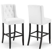 Bar Stool Faux Leather Set of 2