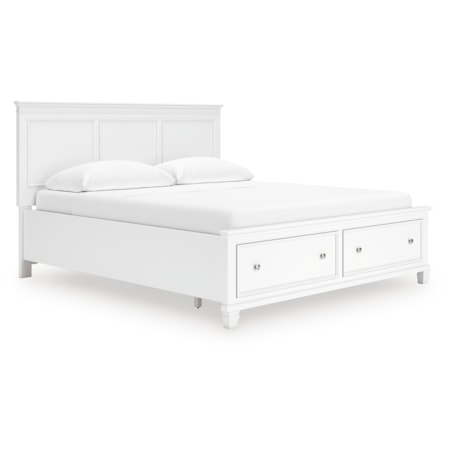 California King Panel Storage Bed
