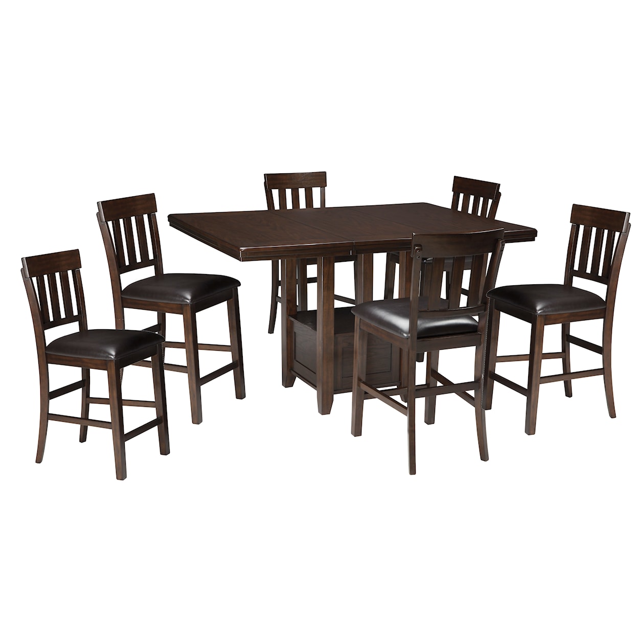 Ashley Furniture Signature Design Haddigan 7-Piece Counter Ext Table Set