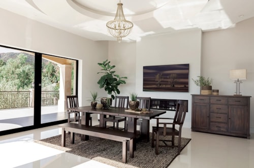 Calandra 6-Piece Extension Leaf Dining Set Vintage Java