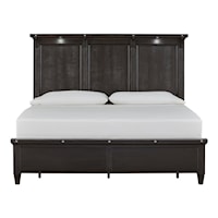 Modern Farmhouse California King Lighted Panel Bed