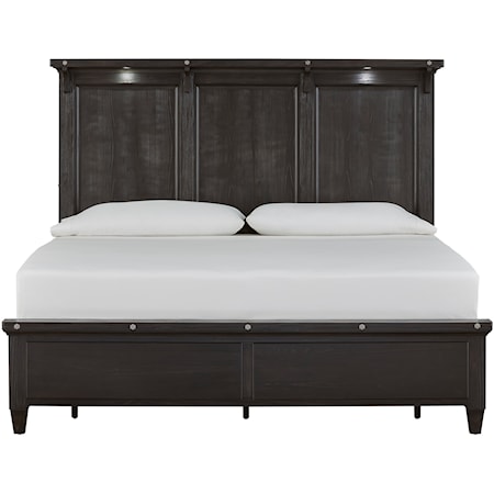 California King Lighted Panel Bed