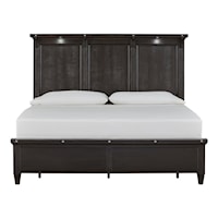 Modern Farmhouse King Lighted Panel Bed