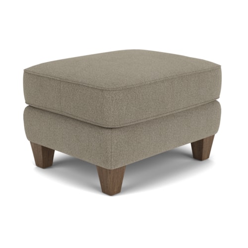 Contemporary Ottoman with Wooden Tapered Legs