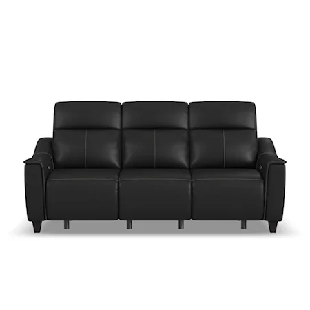 Transitional Power Reclining Sofa with Power Headrest