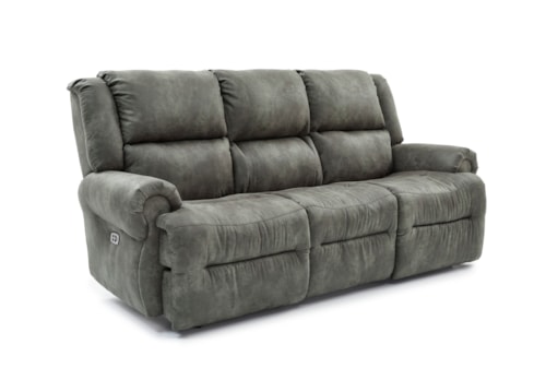 Casual Manual Reclining Sofa with Drop-Down Table