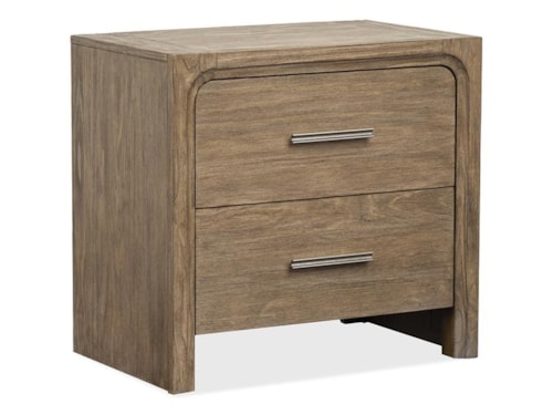 Transitional 2-Drawer Nightstand with USB/USB-C Ports