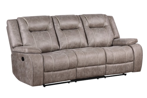 Transitional Manual Reclining Sofa with Glider Base