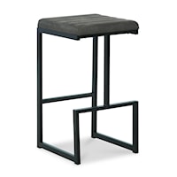 Bar Height Bar Stool with Gray Faux Leather